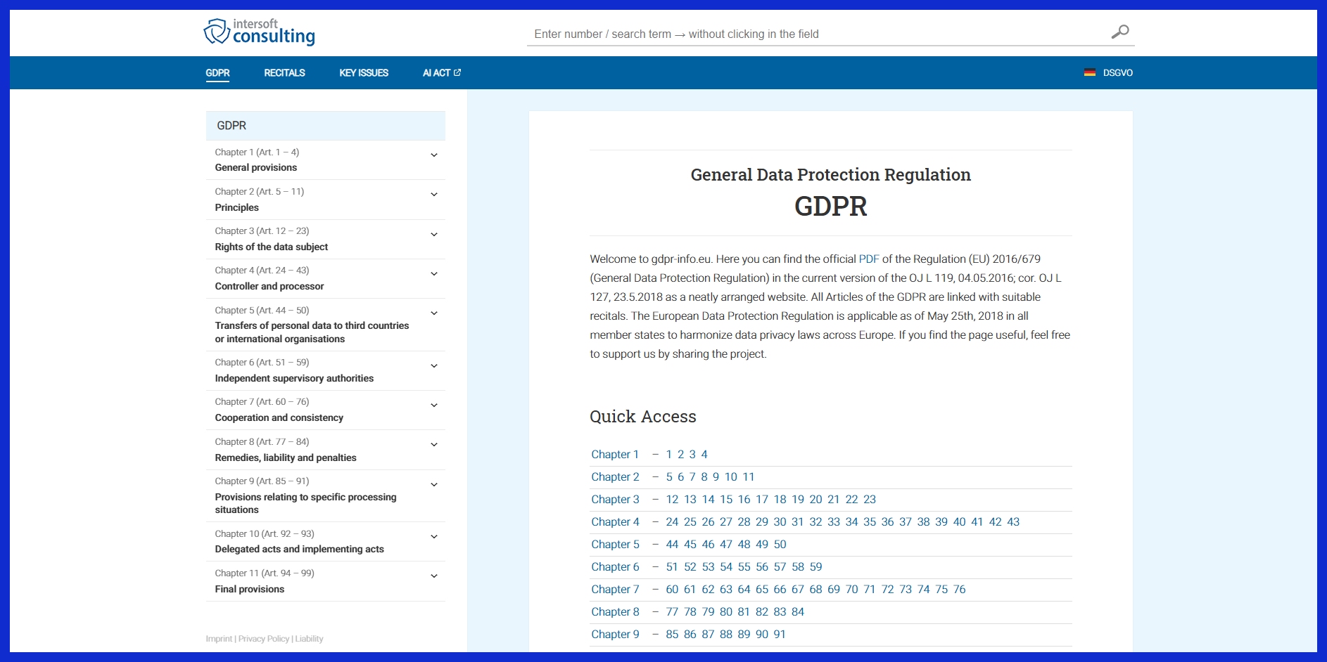 General Data Protection Regulation (GDPR)