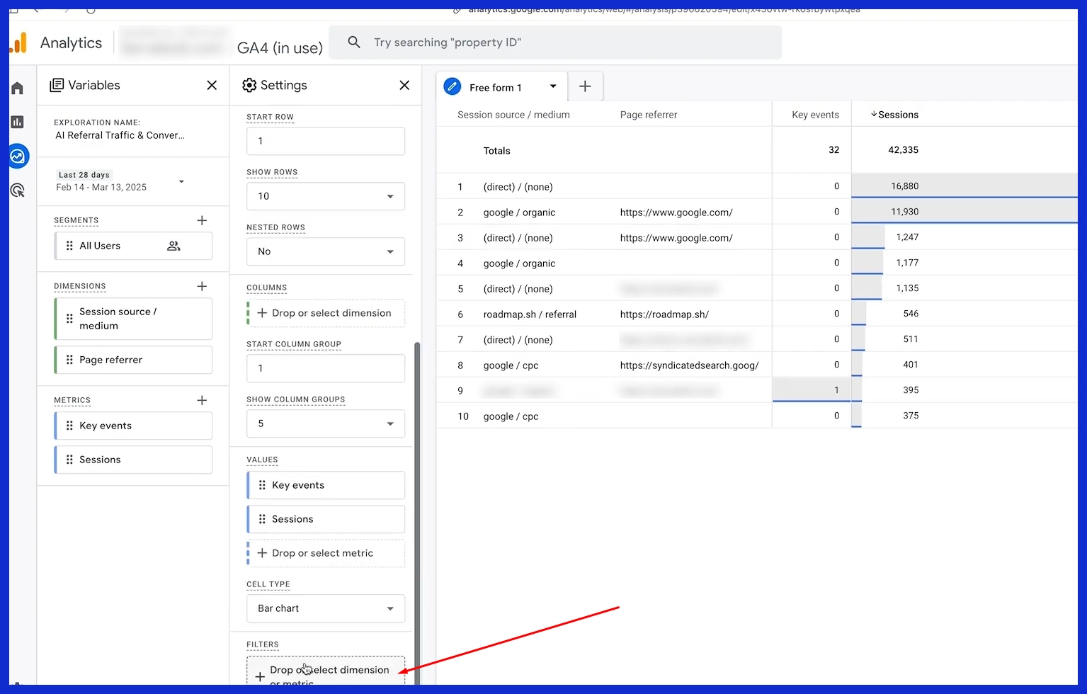 filter for page referrer