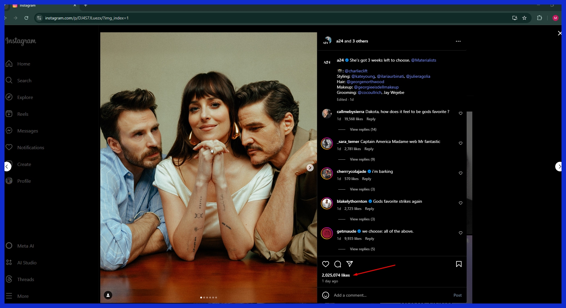 instagram - social metrics