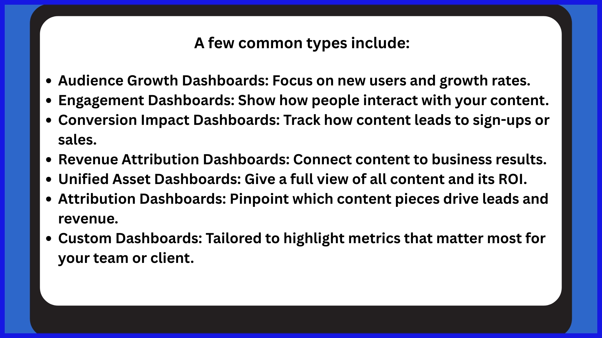 Key Dashboard Types