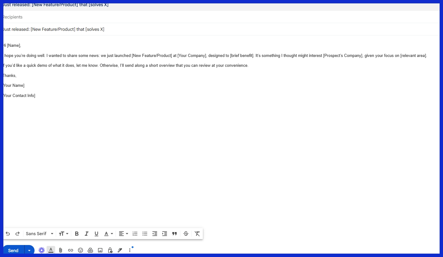 14. New Feature/Product Announcement (Soft Intro)