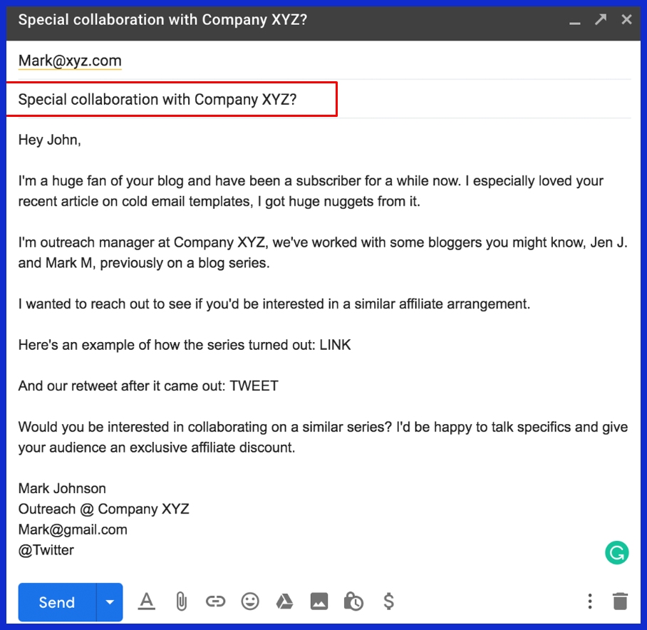 1. The Subject Line