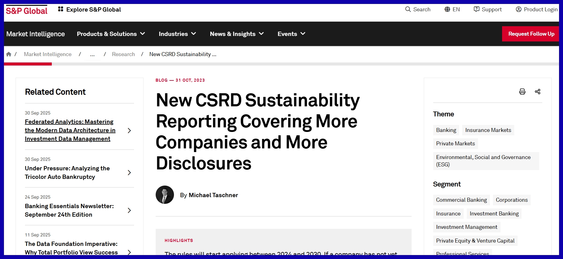 Task Force on Climate-related Financial Disclosures (TCFD)