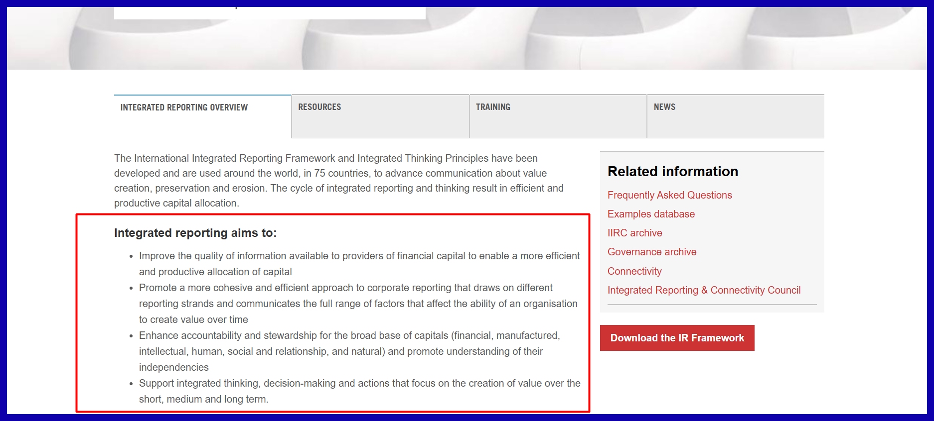 Integrated Reporting (<IR>)