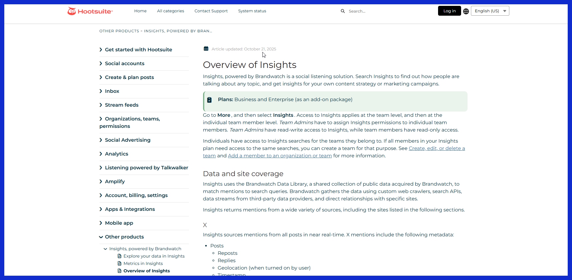 Hootsuite Insights (powered by Brandwatch)